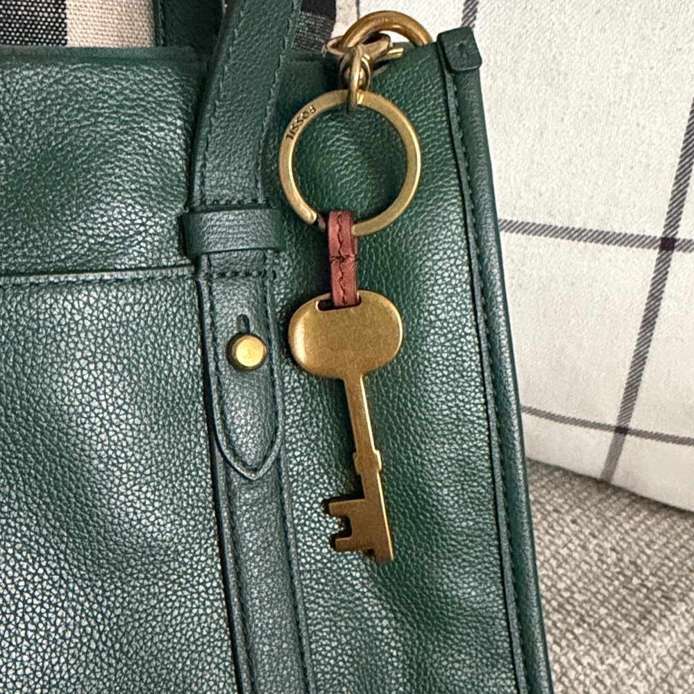 Fossil Green Leather Satchel - Picture 3 of 8